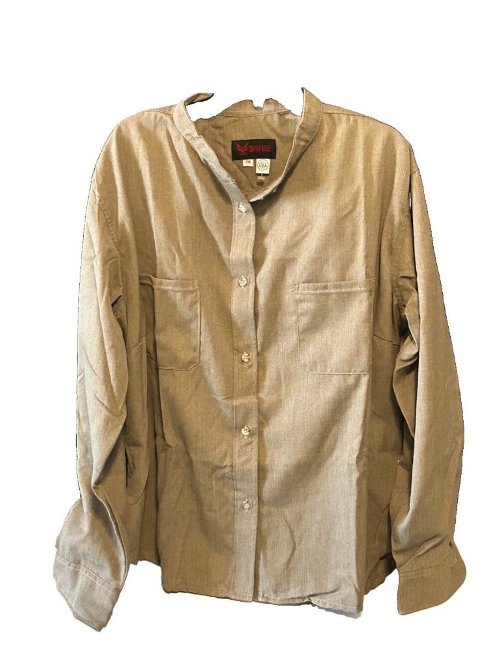 Drifire Men's 2X Cat 2 Flame Resistant Tan Performance Button-Front Shirt